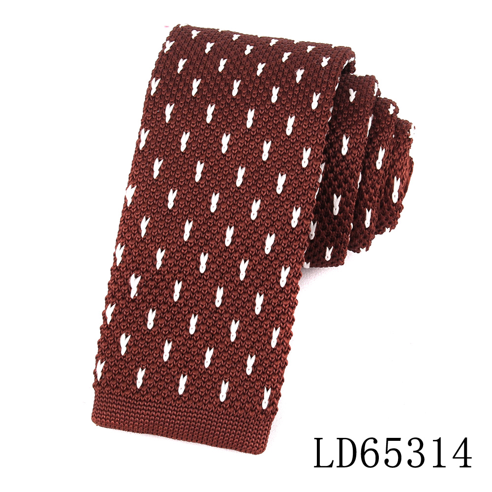 Corbatas de punto a rayas para hombres y mujeres, corbatas delgadas informales para hombres, corbata de cuello de punto delgada para de boda, corbata estrecha marrón: Castaño