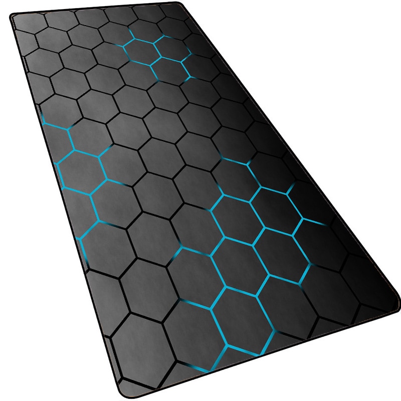 Mairuige Gaming Large Blue Grid Mouse Pad Rubber Non-slip Gamer Computer Mats with Lockedge Carpet for Keyboard Desk Mat Mause