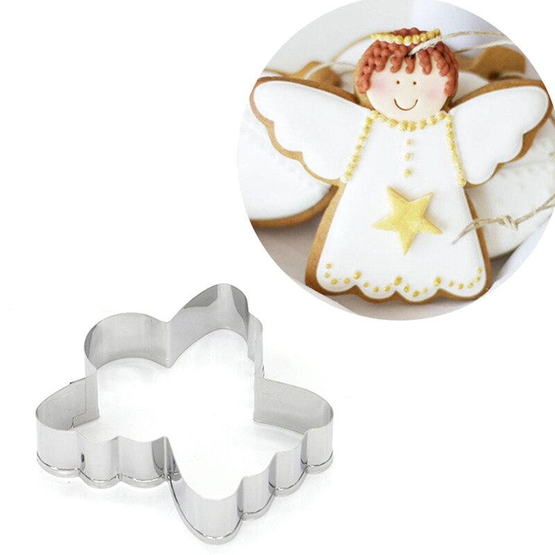 Angel Cake Decoratie Gebakjemixer Biscuit Cookie Cutter Gereedschap Keuken Benodigdheden Roestvrijstalen Kerstcadeaus