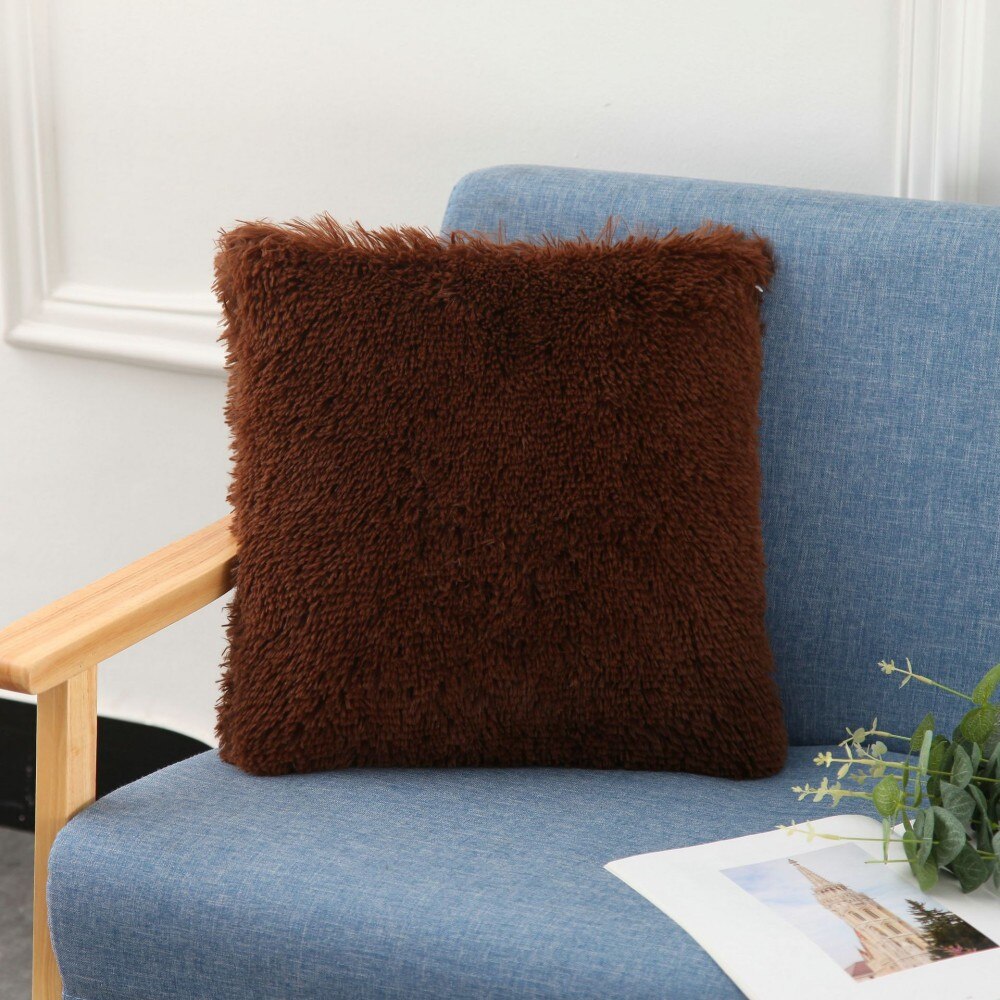Effen Kleur Melk Wit Roze Blauw Pluche Kussenhoes 40X40 Cm Sofa Auto Decoratie Dutje Pillowsham Kussenslopen Baby kinderen: 12