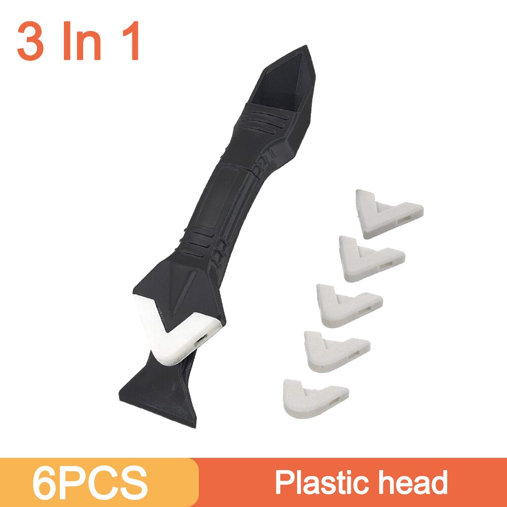 Silicone Remover Caulk Finisher Sealant Smooth Plastic Scraper Grout Kit Multifunctional Caulking Angled Scraper Tool: Plastic