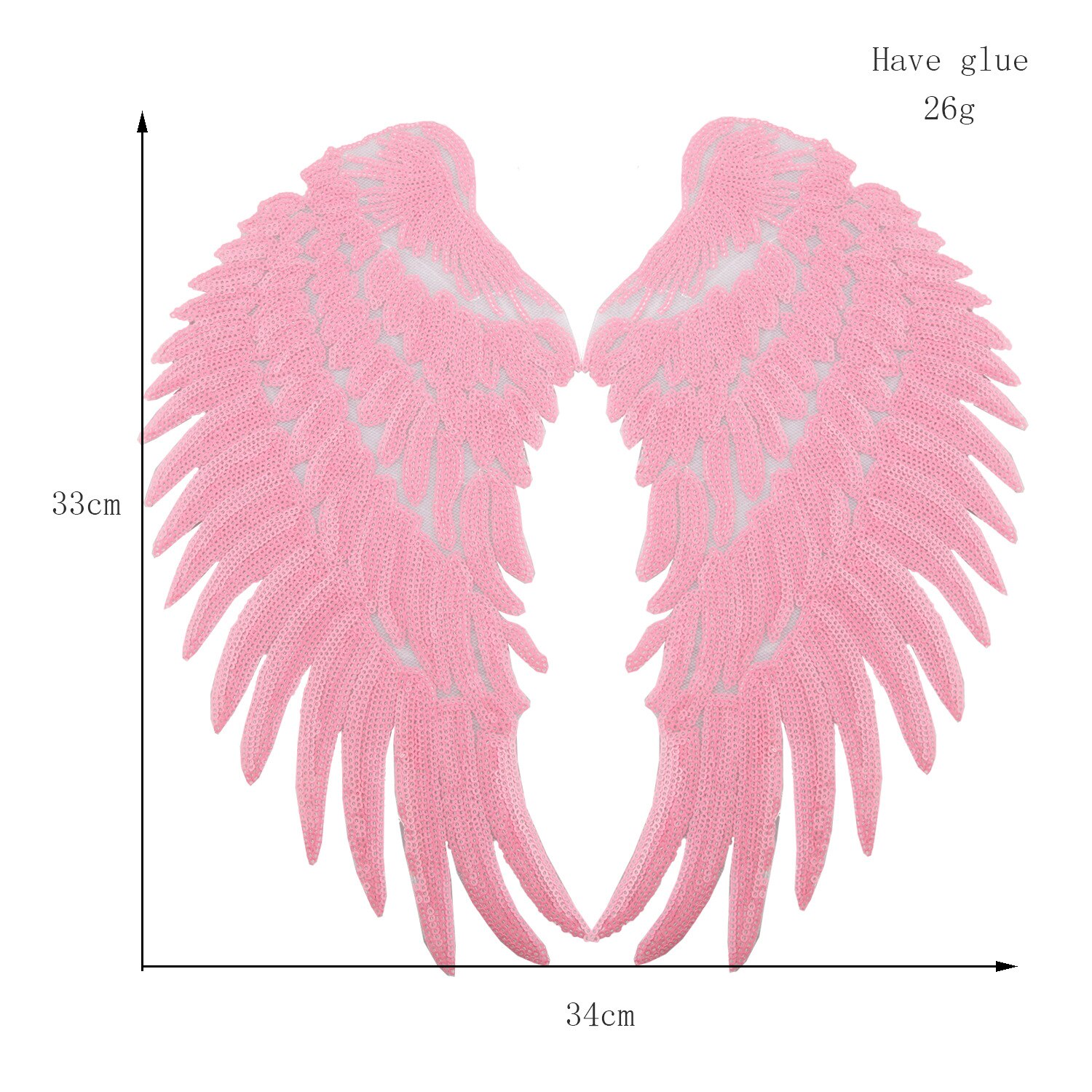 2pcs Angel wing Patches for Clothing Big Patches for Clothing Large Patch Sequin Patch Diy Patch Sequin Applique Iron On