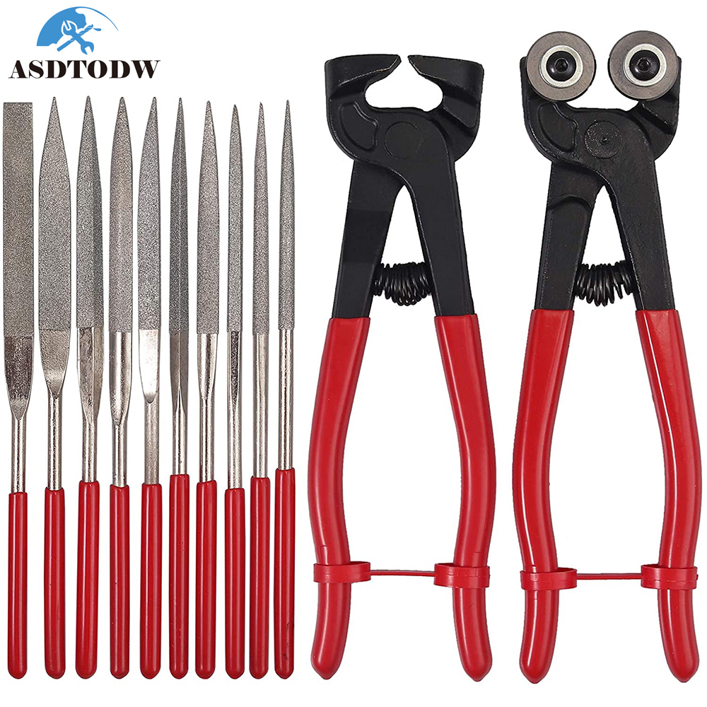 Dubbla hjul glas mosaik kakel skära nippers med skrapor kakel verktyg kakel cutter tång diamantbelagt handtag slipverktygssatser