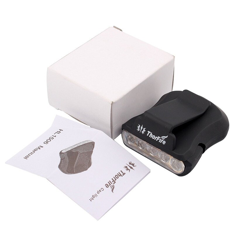 ThorFire 5 LED Koplamp Cap Licht 90 Graden Draaibare Clip-on Hoed Licht Handen Gratis Heldere Hoofdlamp Lanterna camping Fietsen