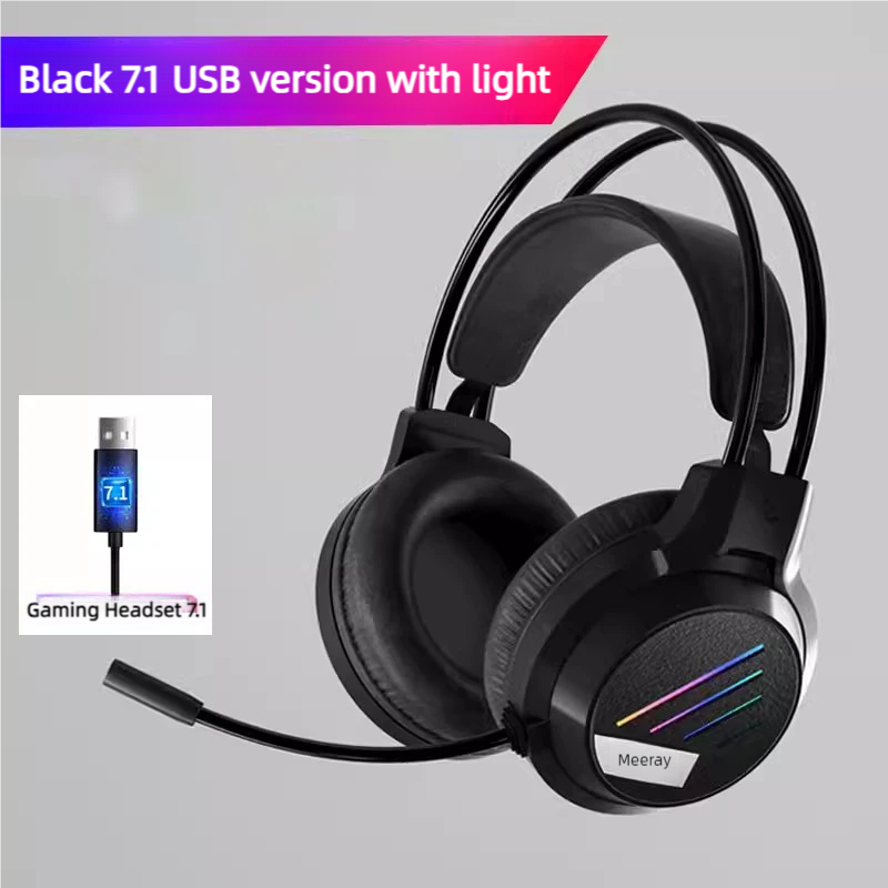 Gaming-Headset 7.1 Virtual Surround Sound-Kopfhörer mit Mikrofon, Stereo-Kopfhörer, vibriert für PC, Computer, Laptop