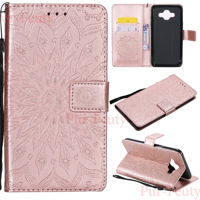 Coque pour samsung galaxy  j7 neo  j701 j701f/ ds  j701mt coque flip cover 3d peinture portefeuille pour sm -j701f/ ds sm -j701mt sm -j701m: Boîtier en or rose