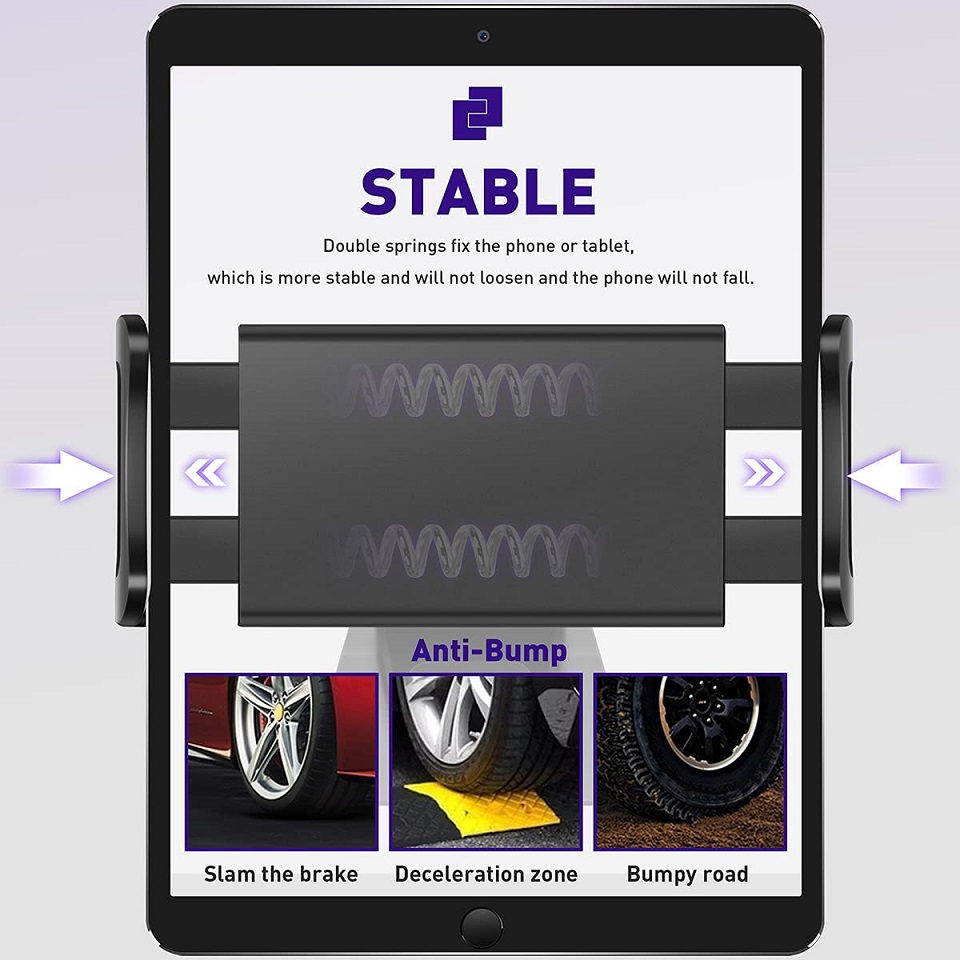 Voor Tesla Model 3/Y Achterbank Telefoon Houder 360 Graden Draaien Stand Auto Hoofdsteun Beugel Ondersteuning Voor Tablet pc Ipad Mini Pro