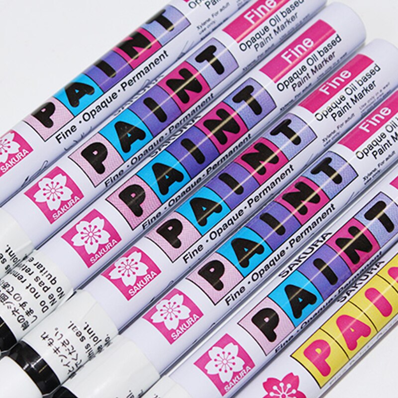 1 pçs sakura cherry blossom marcador caneta pintura vermelha preto azul toque pintura mão-pintado assinatura oleosa linha gancho caneta