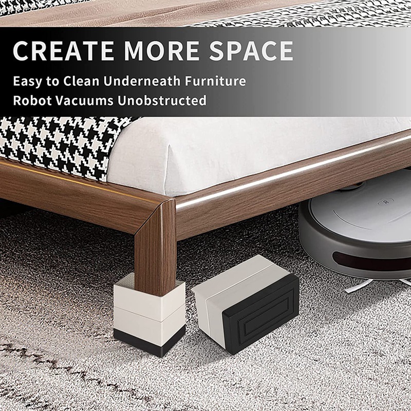4Pcs Bed Furniture Risers 3 Inch Heavy Duty Adjust... – Grandado