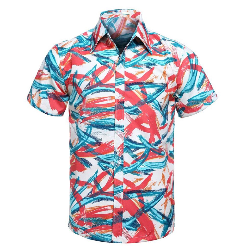 Camiseta primaveral de feitong para hombre con estampado de pareja de piratas de Surf de verano de manga corta Unisex # w45: Red / XL