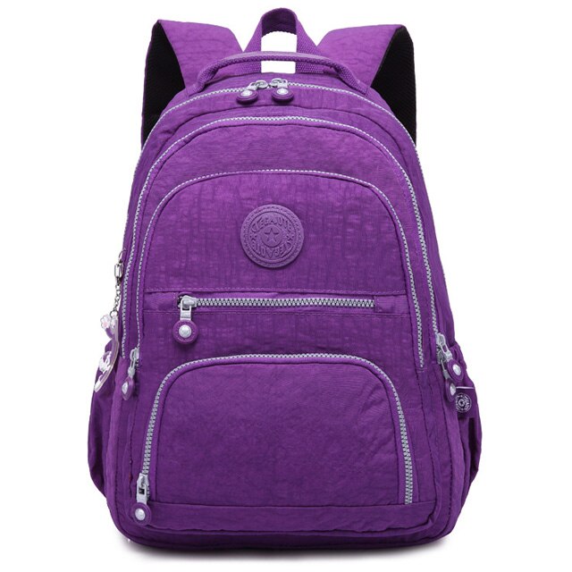 Casual Backpack Children School Bag For Teenage Girl Mochila Feminina Waterproof School Backpack Large Capacity Women Backpacks: Light purple