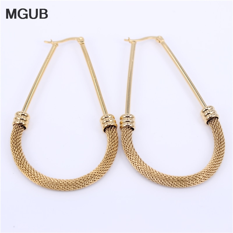 MGUB rond boucle d'oreille cerceau couleur or élément boucles d'oreilles de mariage pour les femmes LHEH13