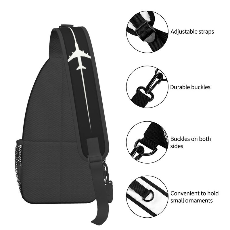 Cool Aviation Plane Crossing Sling Bags for Traveling Men's Airplane Aviator Pilot Chest Crossbody Backpack Shoulder Daypack