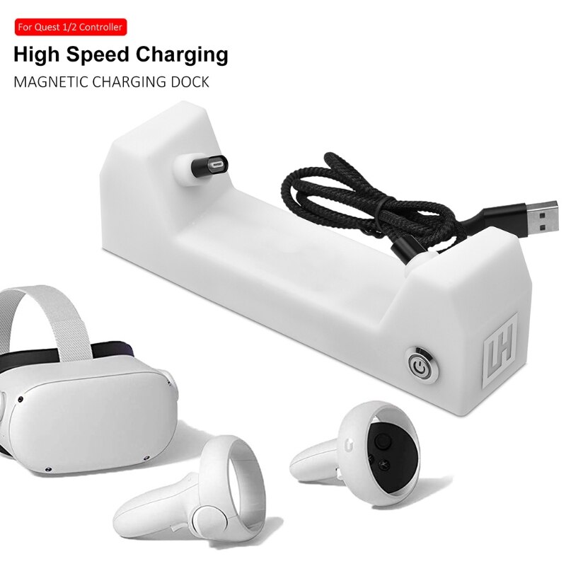 Magnetic Charging Dock for Quest 1/2 with Speed Charging Displaying Stand Quest 2 Virture Reality Headset Console