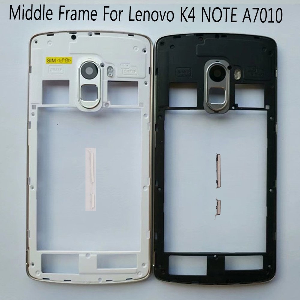Housing Case For Lenovo K4 NOTE A7010 Middle Frame With Antenna+ Power Volume Buttons+Camera Lens Replacement Parts