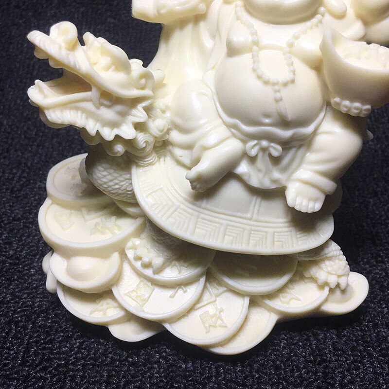 Chinese Dragon Turtle Laughing Buddha Auspicious God of Wealth Statue Modern art sculpture High-end home decoration accessories
