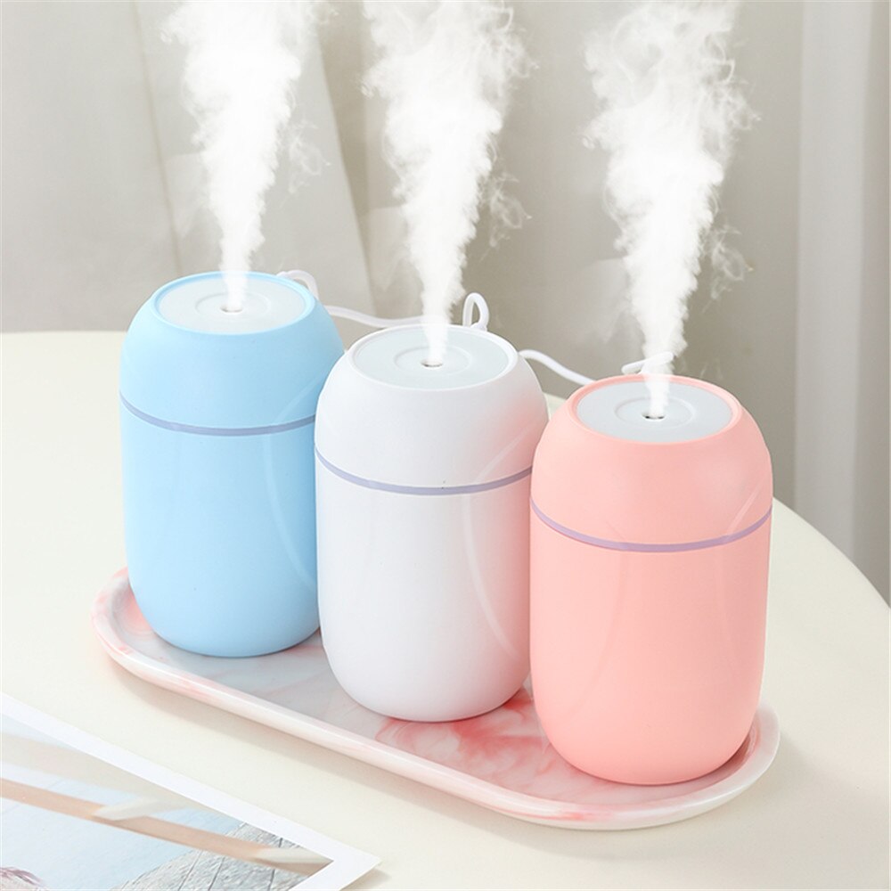 Nebulizador USB ultrasónico Mini humidificador de aire 260ML Aroma difusor de aceite esencial para el fabricante de niebla del hogar del coche con lámpara de noche LED
