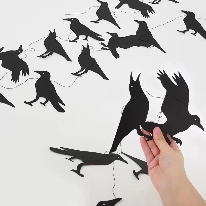 4m long spider bat disc Halloween flag hanging ornaments bar KTV classroom venue decoration: F