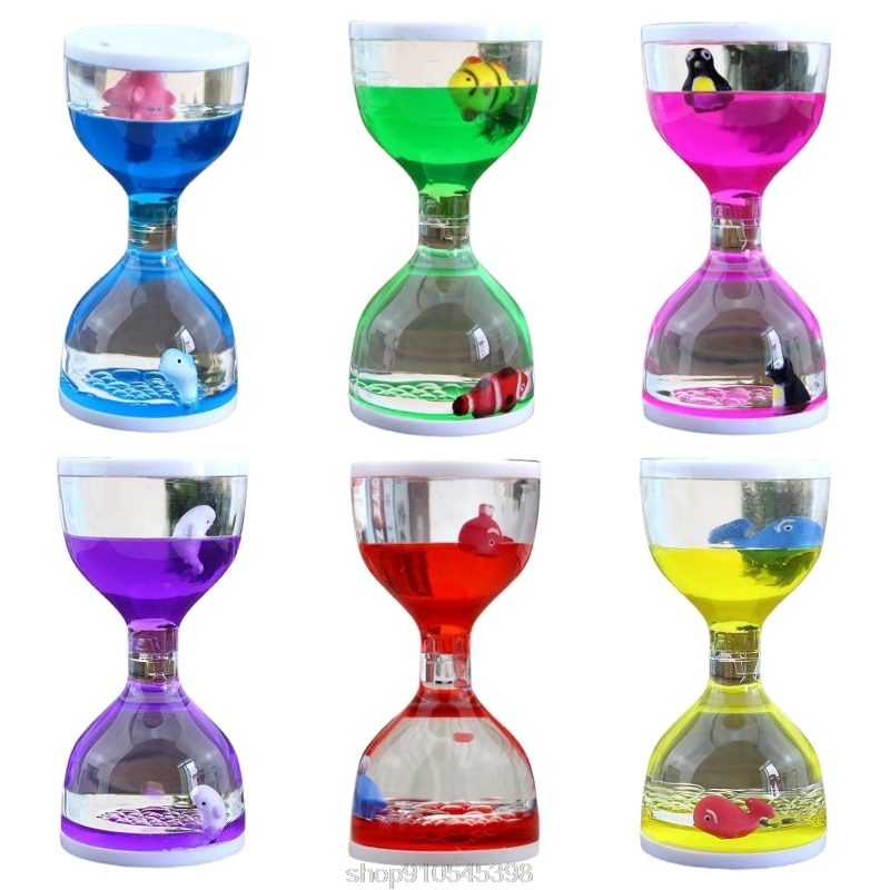 Liquid Motion Bubbler Timer Desk Sensory Toy Animal Floating Oil Hourglass for Fidgeting Stress Relief N25 20