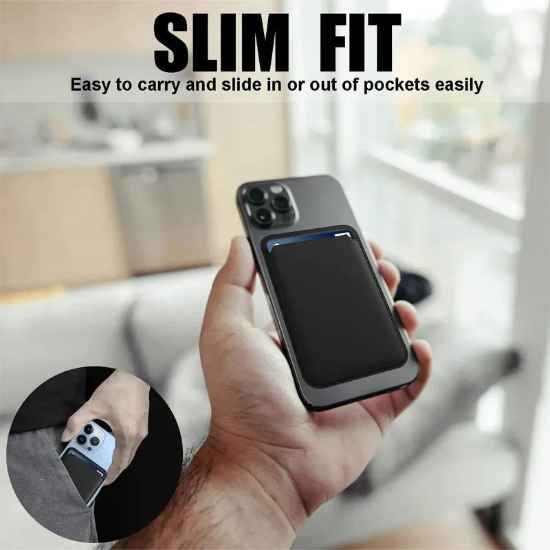 Mobilskal vanuoxin för iphone max mini serise magnetisk läder korthållare plånbok för apple magsafe fodral tillbehör mobilskal