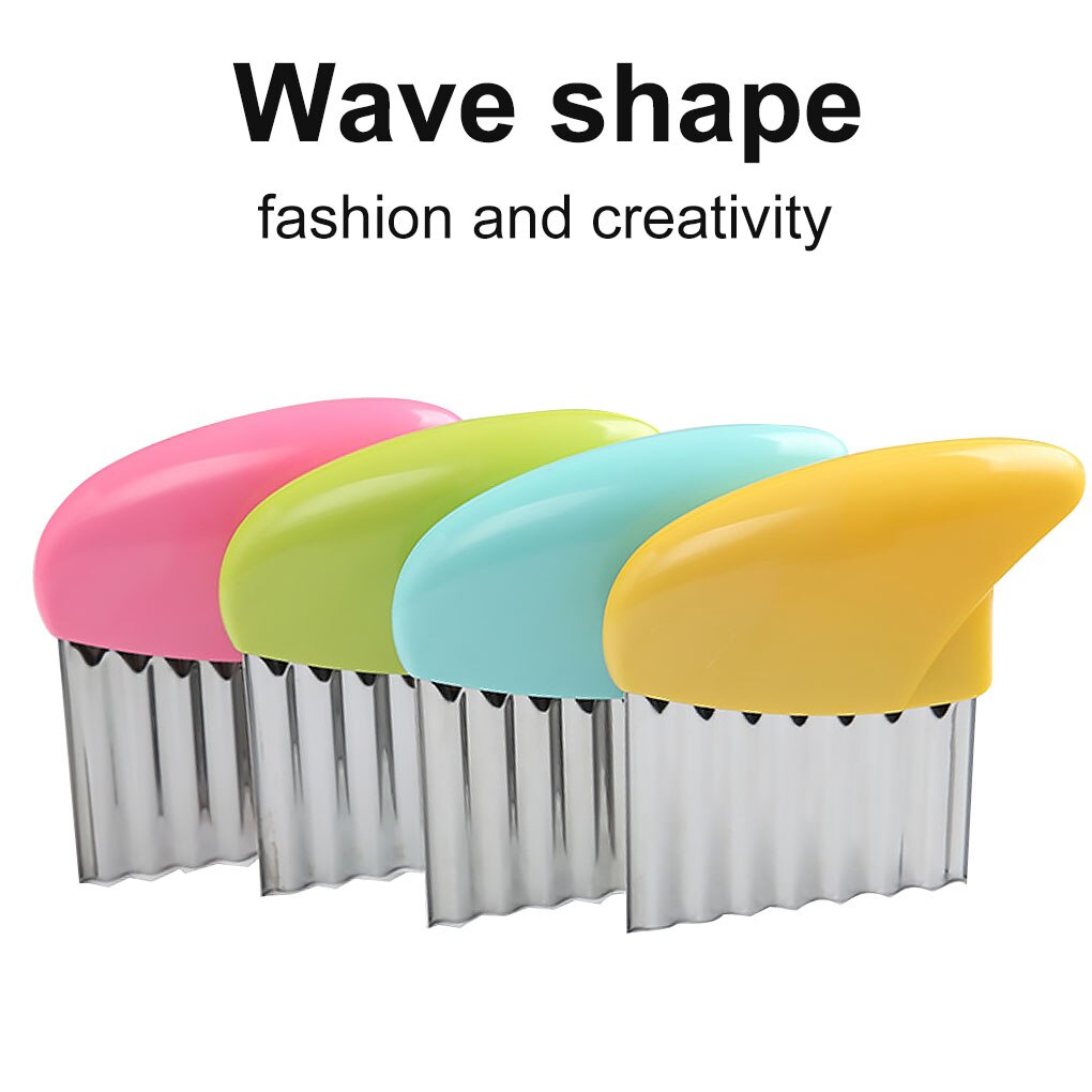 Stainless Steel Potato Chip Slicer Dough Vegetable Fruit Crinkle Wavy Slicer Knife Potato Cutter Chopper French Fry Maker 1/4pcs