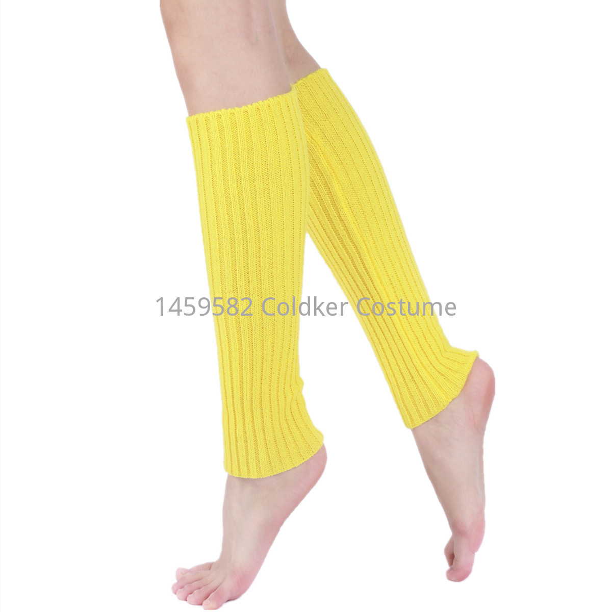 Calentadores de piernas de punto de color neón para mujer, calcetines sin pies brillantes acanalados, Punk, negro, hasta la rodilla, gótico, Hip-hop, Rock, Halloween, 80s