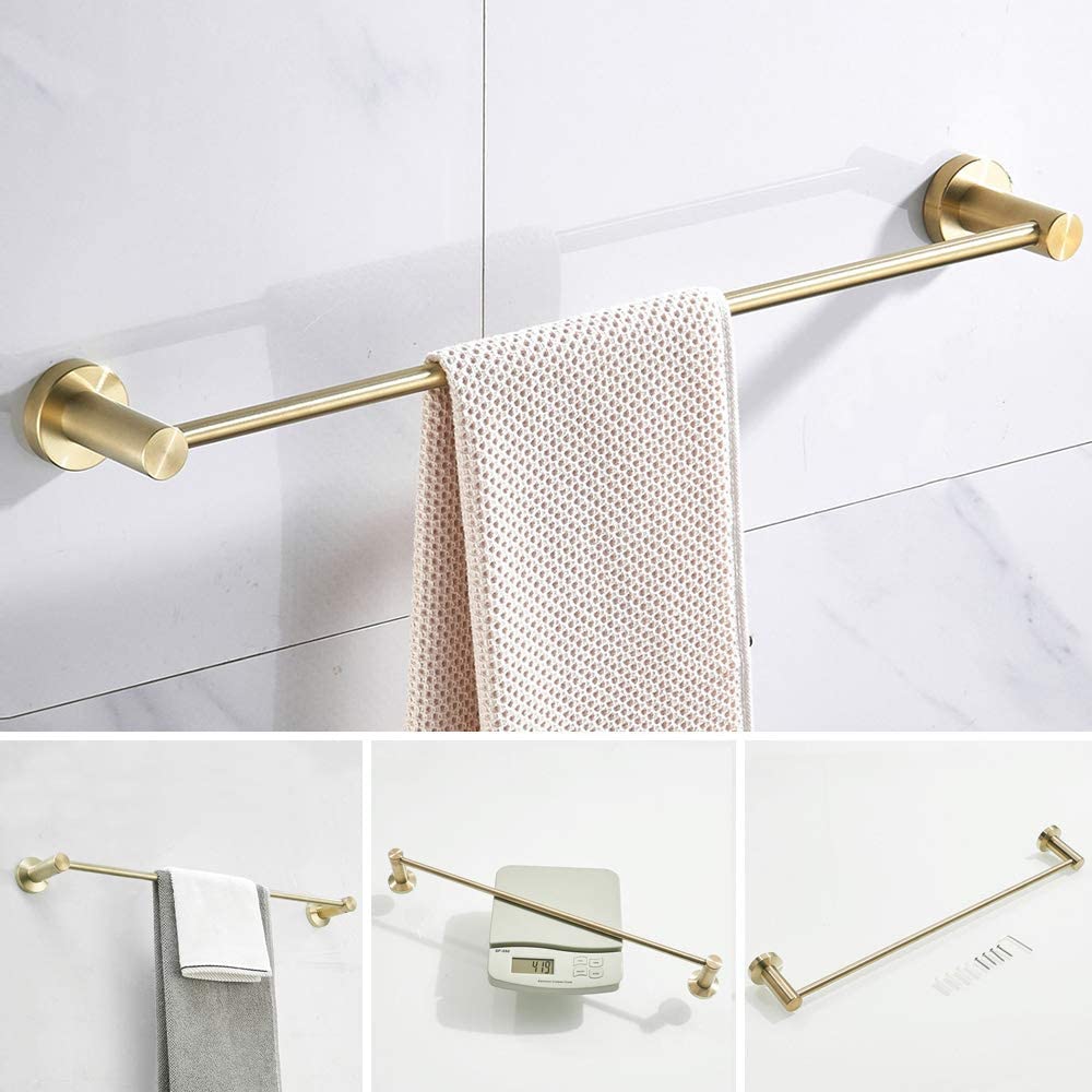 Moderne Gebürstetem Gold Badezimmer Zubehör Set Inklusive 4 Stück Wand Montiert Bad Hardware Set Runde Grundlegende