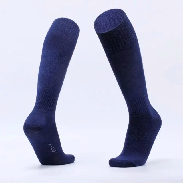 Professionele Voetbal Sokken Breathabl Voetbal Sokken Mannen Sport Sokken Polyester Calcetines Rugby Fietsen Volleybal Sokken: sapphire