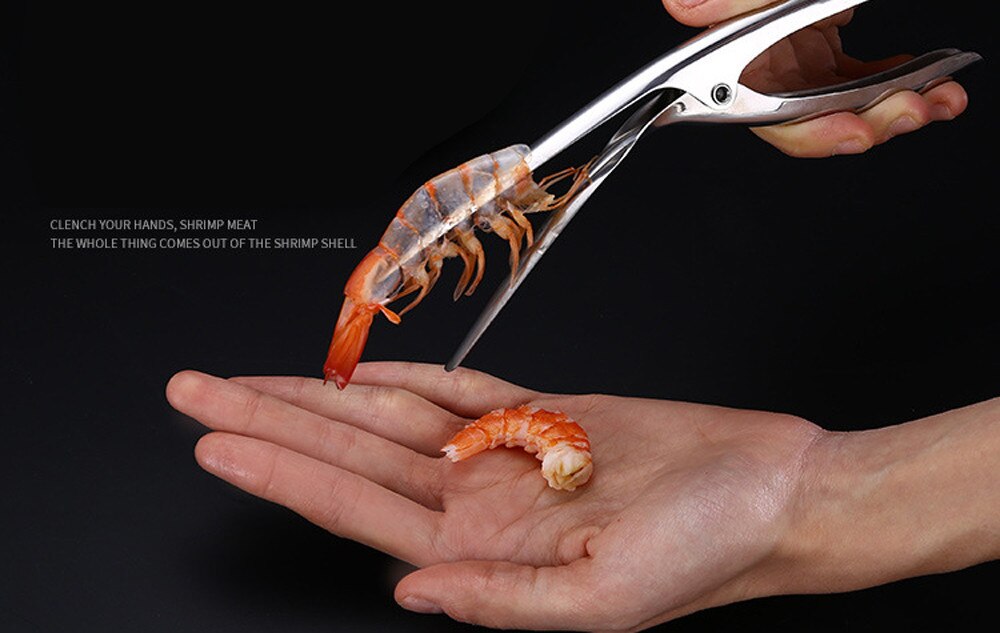 Pelador de Gambas de acero inoxidable desvetador de Camarón, dispositivo de pelado, herramientas creativas de cocina, pelador de Gambas de acero inoxidable, desvetador de camarón