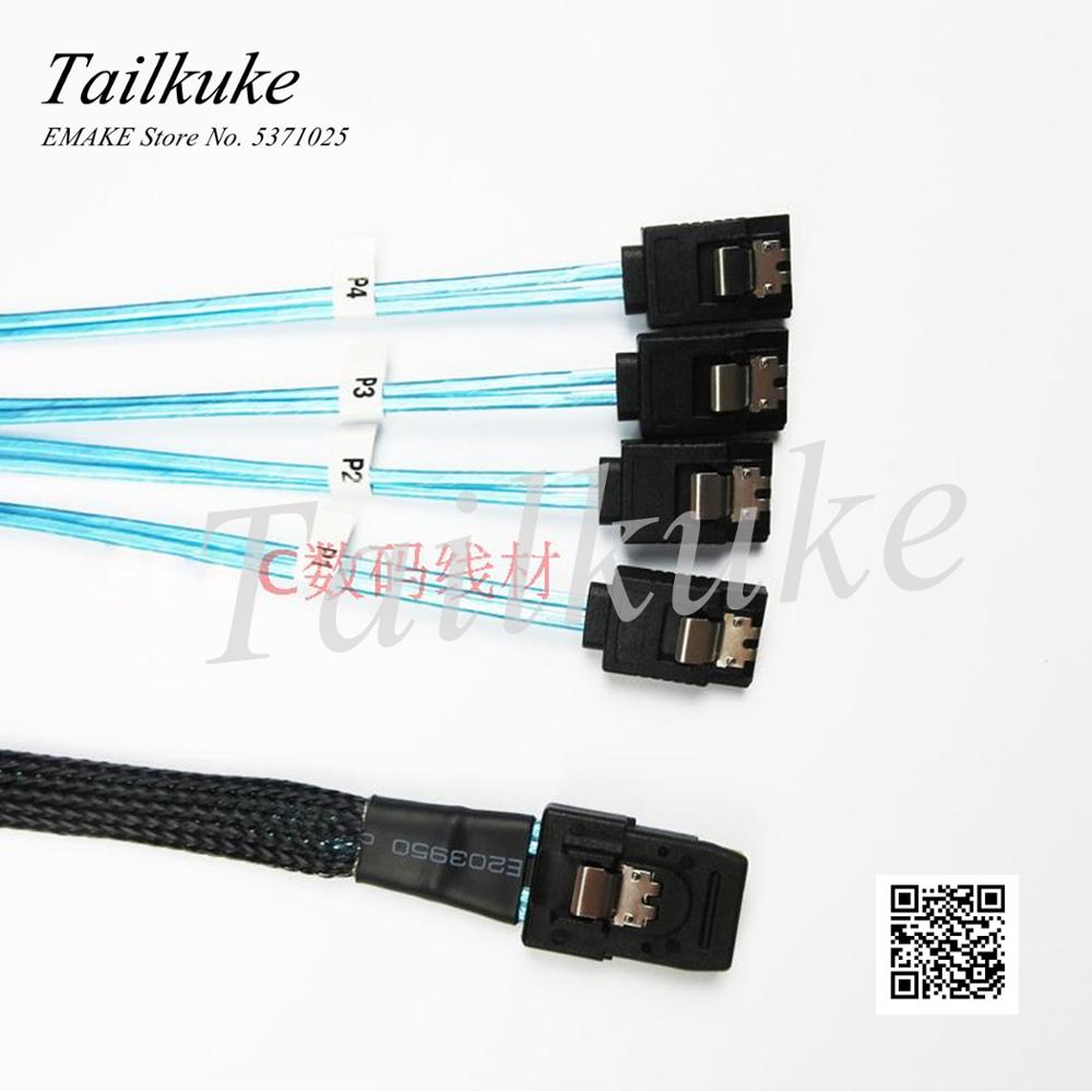 MINI SAS 36P SFF 8087 Turn 4 SATA3 6G Array Card 1 Drag 4 Data Cable 1 Meter 75CM