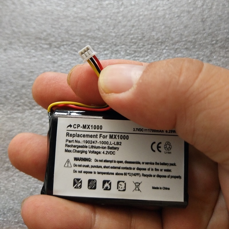 Batterie pour LOGITECH M-RAG97 MX1000 souris sans fil li-po Rechargeable accumulateur remplacement L-LB2 190247-1000 3.7 V 1700 mAh