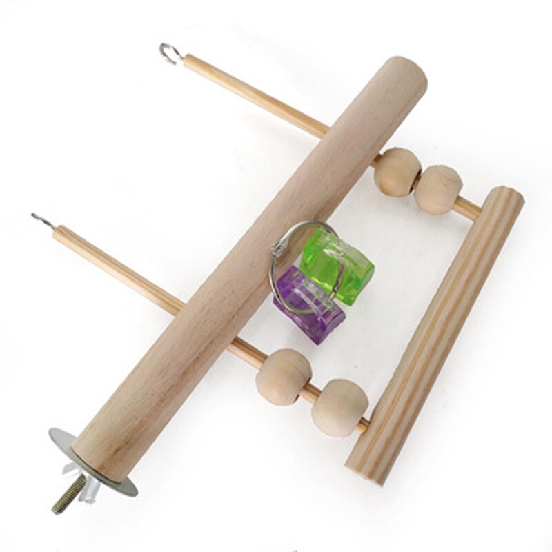 Vogel Schommel Speelgoed Houten Papegaai Baars Stand Playstand Met Kauwen Kralen Kooi Slapen Stand Spelen Speelgoed Voor Budgie Vogels Opknoping