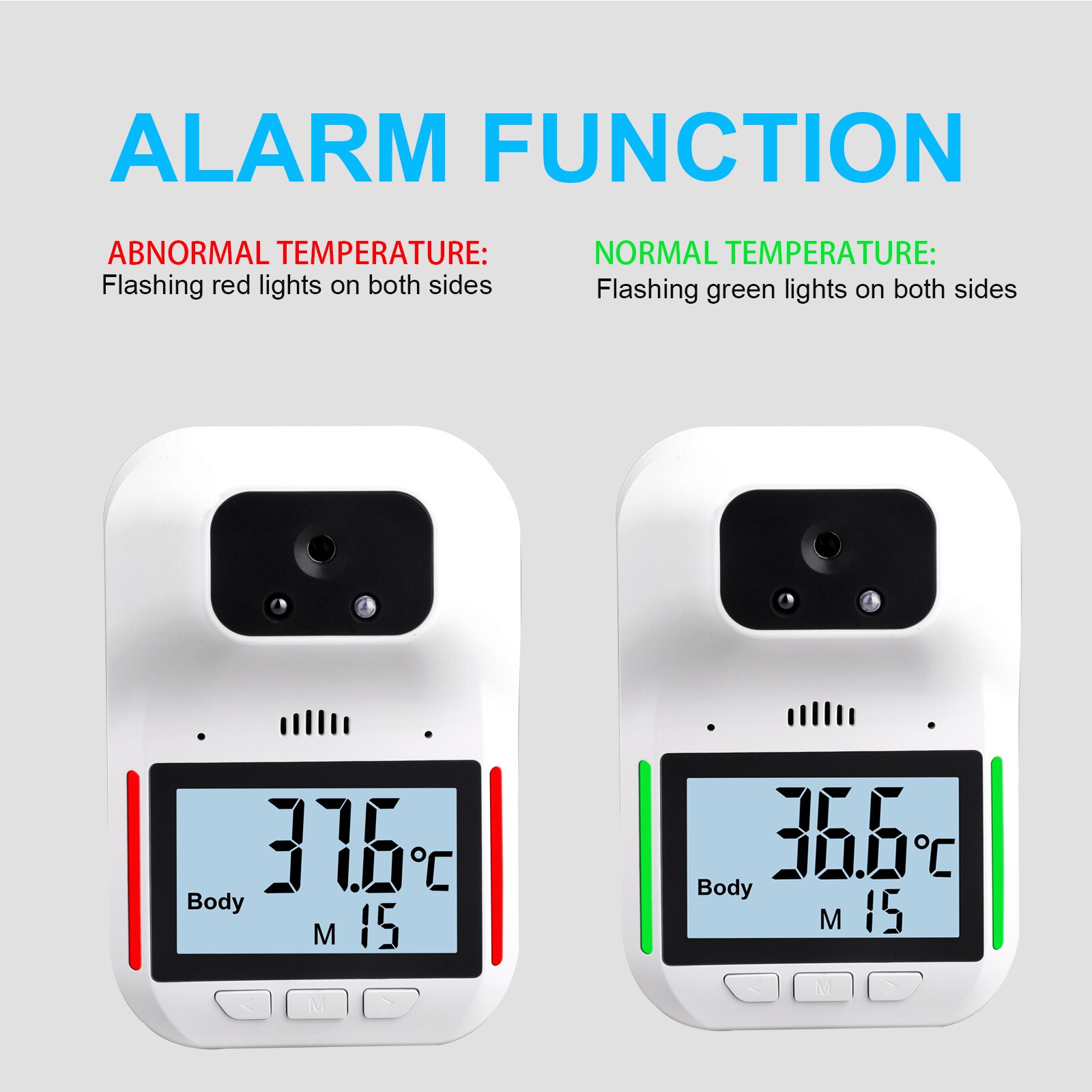 Wall-Mounted HK3 Digital Infrared Thermometer Non-Contact Forehead Body Thermometer LCD Display Office Metro Home Use