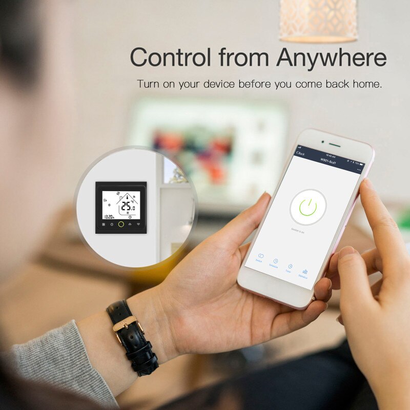 Thermostat WiFi, contrôleur de température pour eau/chauffage électrique au sol, chaudière à eau/gaz, fonctionne avec Alexa Google Home 3A 16A