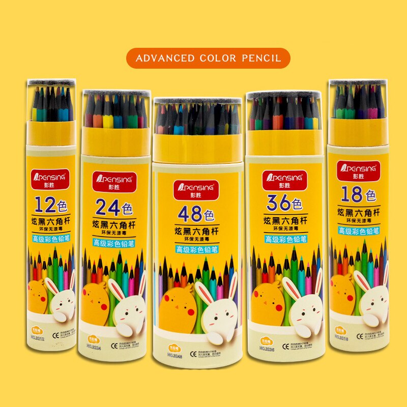 Lápices de colores de dibujos animados para niños, lápiz de dibujo, papelería, lápices bonitos, multicolor, respetuoso con el medio ambiente, lápiz de colores, suministros de arte