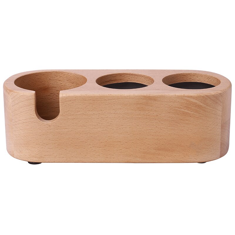 Kaffemaskine tamper måtte massivt træ 58mm espresso maskine håndtag beslag tryk hjørne kaffe filter tamper holder barista værktøj: Default Title