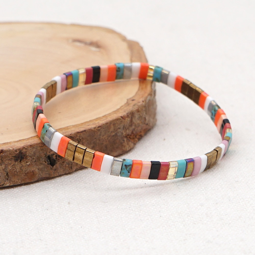 Go2Boho Boho été Miyuki Bracelet vrai japon Tila perles de verre Bracelets pour femme à la main amis Pulseras bijoux
