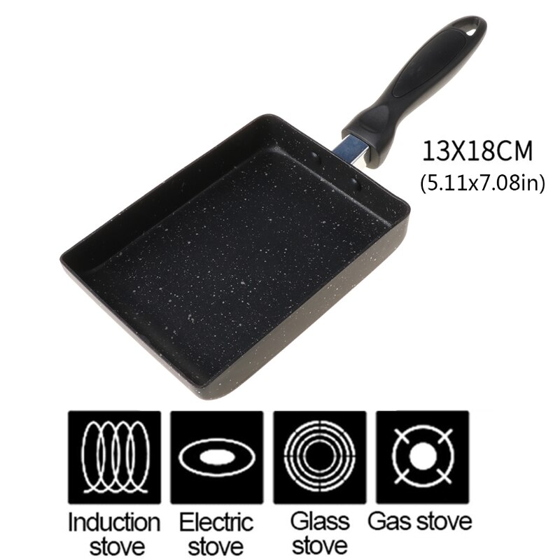 Retangular Omelet Pan Tamagoyaki Ei Pan, Anti-aanbak Maifan Stone, Anti-Brandwonden Handvat, japanse Stijl Kleine Koekenpan: 1