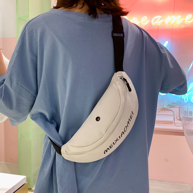Summer Crossbody Bags Women's Waist Bag Fanny Packs Belt Hips Kindey Bag Zipper Hip Pop Chest Phone Purse Canvas Shoulder Bag
