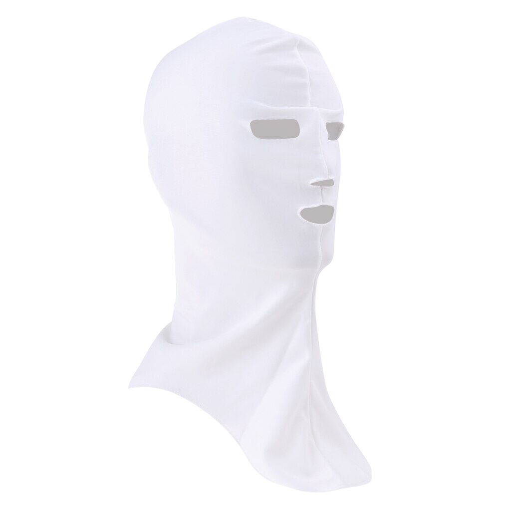 Men Women Sun UV Protect Snorkeling Swim Cap Sunblo Face Mask Hood White: White