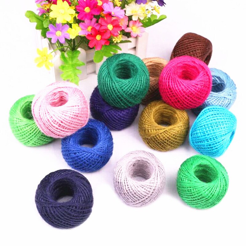 25Meter/roll Natural Hessian Burlap Jute Twine Rope for Wedding Party Decor Ribbon for DIY Party Craft Decorations