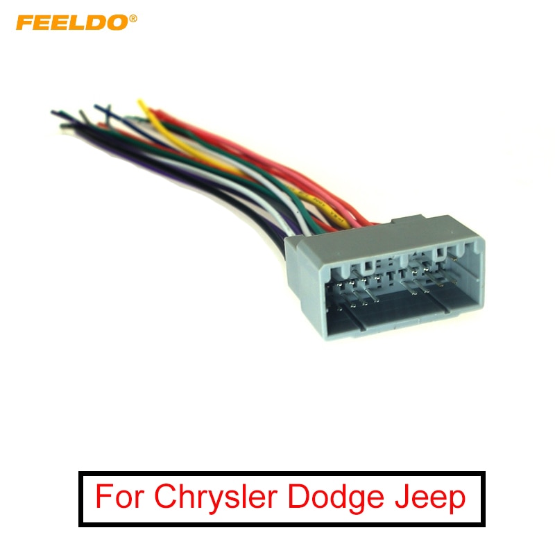FEELDO Car Audio Radio Wire Harness Plug Cable For Chrysler Dodge Jeep Install Aftermarket Stereo Wire Adatper #FD3145