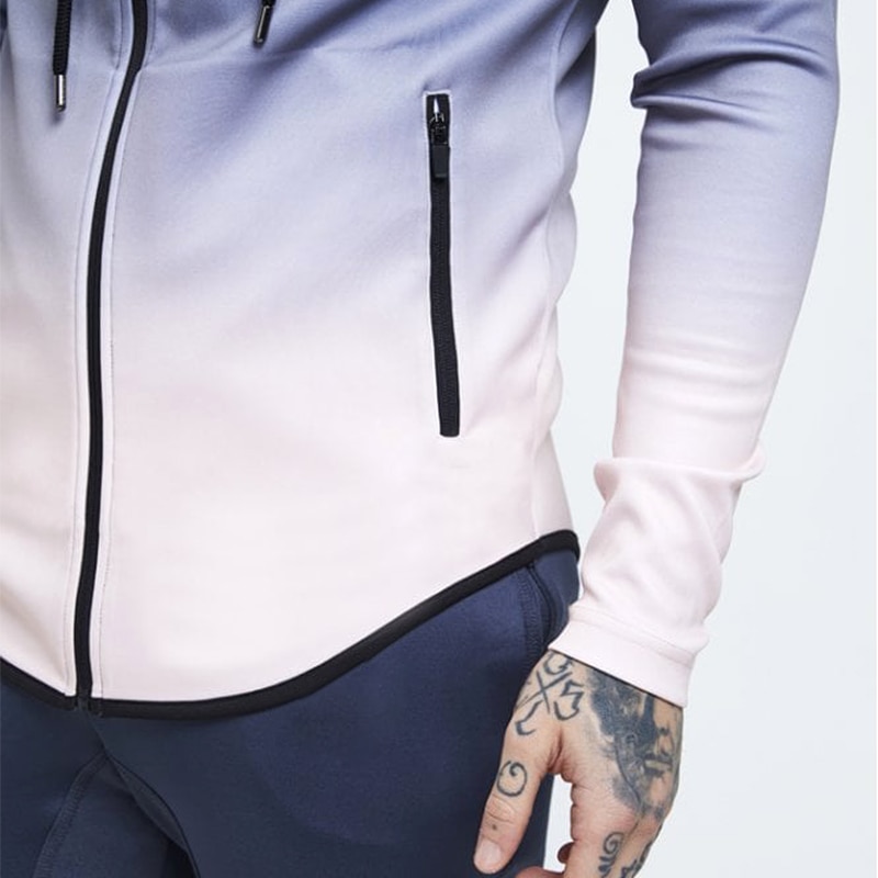 Joggingjacka för herrficka med dragkedja sportjacka utomhus fitness löpning lös jacka jacka