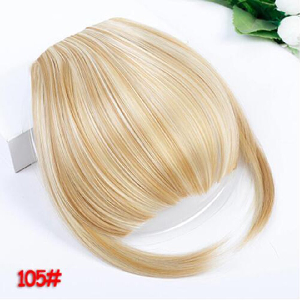 Clip de pelo con flecos para mujer, peluca de cabello con flequillo de aire Natural, accesorios para pelo sintético: B80-105