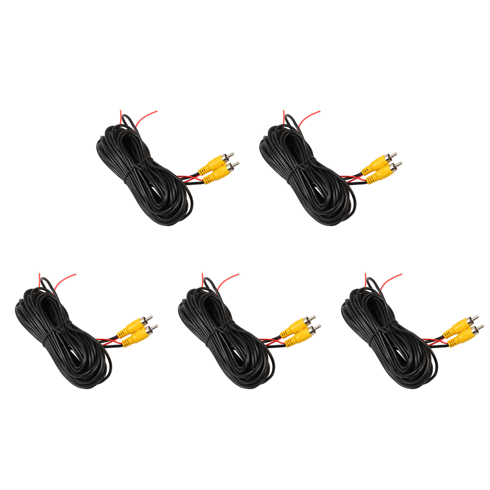 5/1PCS RCA Car Audio Cable Weatherproof RCA Male To Male Camera View Rear Video Cable with Detection Wire Auto Accessories: green