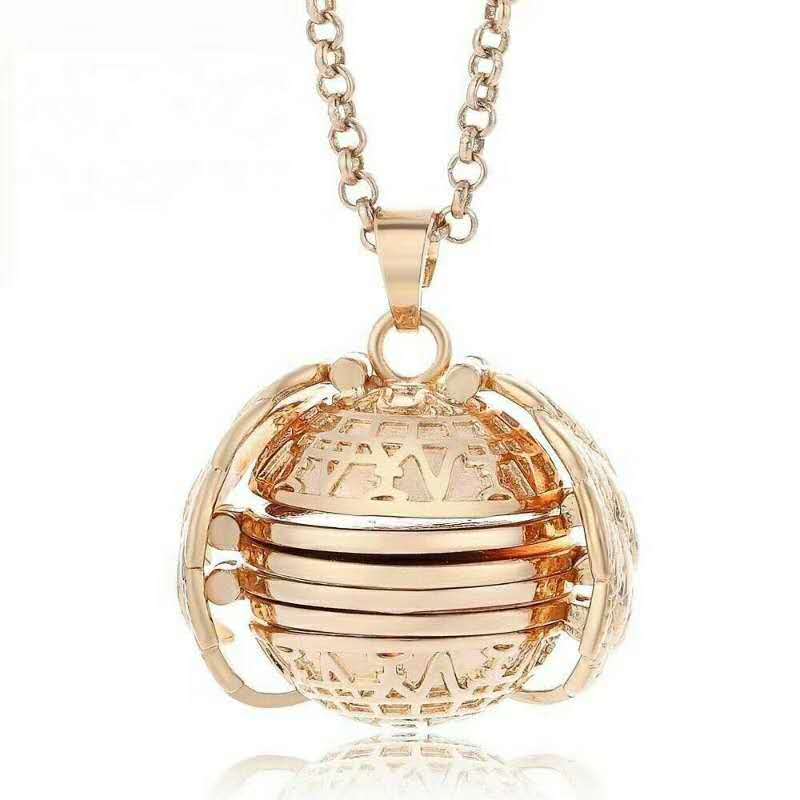 Colgante memoria expansión foto medallón joyería conmemorativa decoración álbum caja collares como para novia, familia: Rose Gold