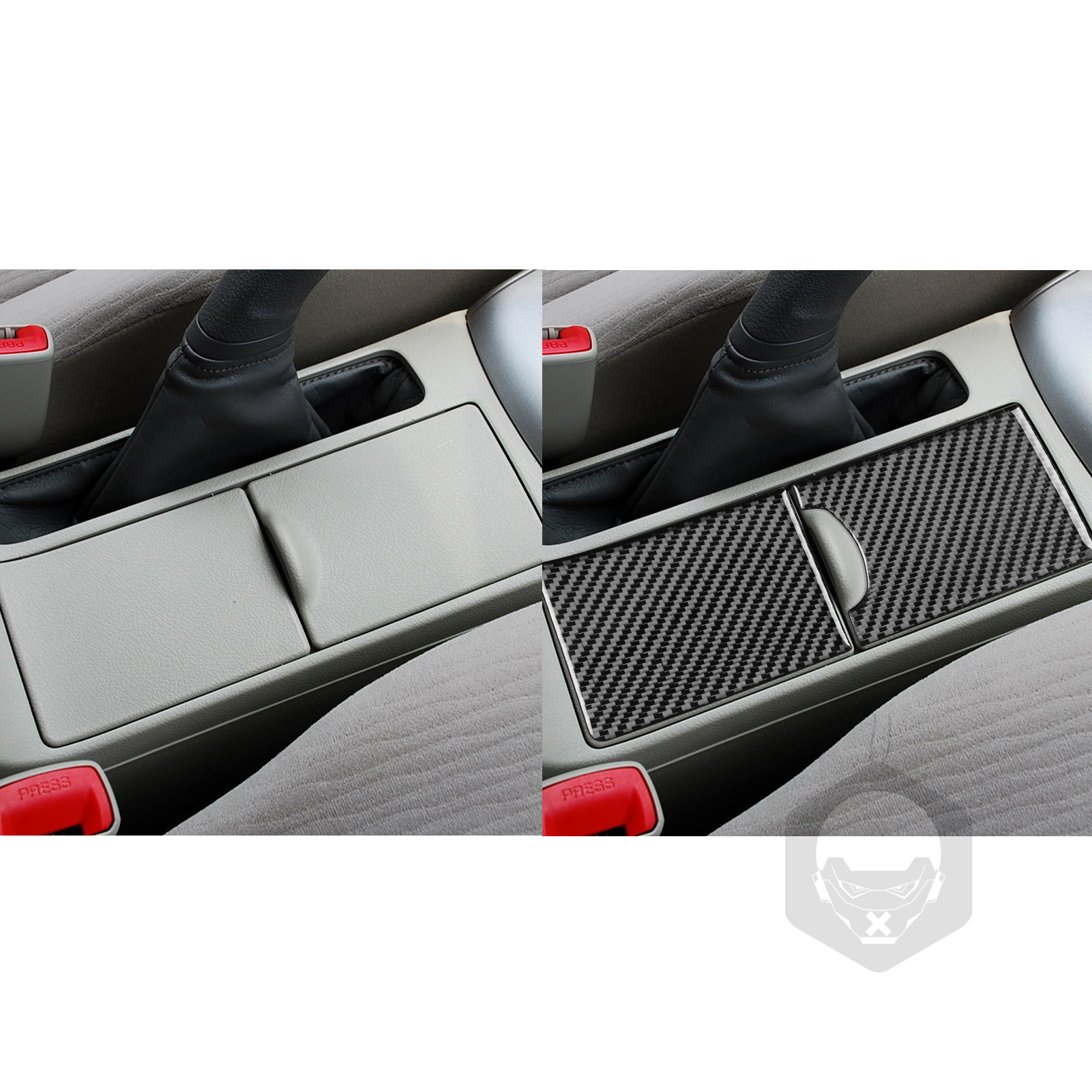 Cubierta de almacenamiento para portavasos Interior de fibra de carbono, pegatina embellecedora para Toyota Corolla 2007, , , , , , , accesorios