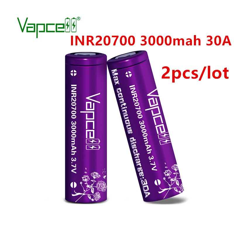 Vapcell 20700 3100 mah 30a li-jonbatteri 3.7v uppladdningsbar litiumcell för ficklampor med elverktyg: 20700 3000 mah 30a