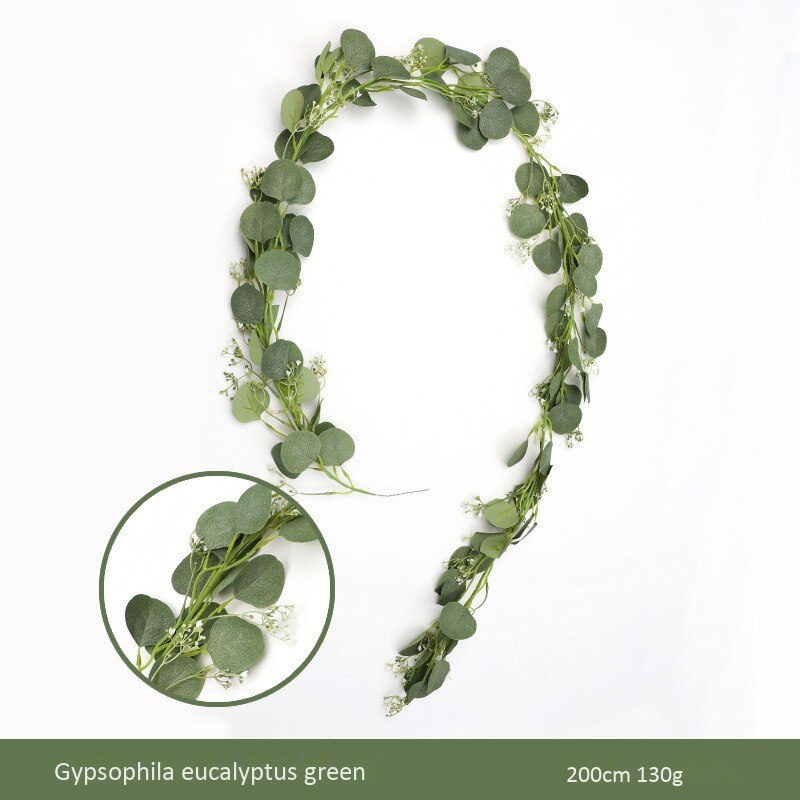Cekene 2PCS 198cm Guirlandes D'eucalyptus Artificielles Artificielle Vignes D'eucalyptus Avec Feuilles De Saule Eucalyptus Artificielle Feuilles Guirlande Pour Arche De Mariage Table Cadre De Porte