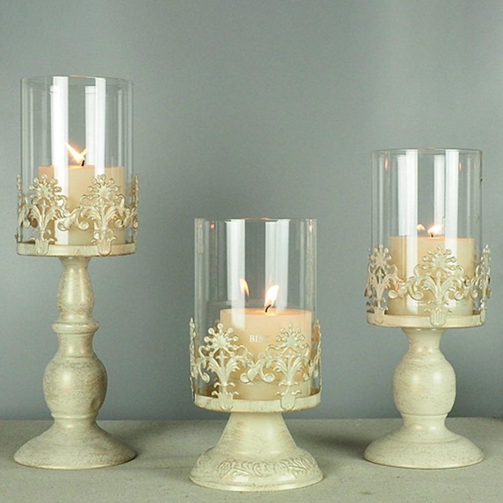 candelero con soporte de cubitos para velas, candelabro con Base de Metal, candelabro grande de cristal, soportes para velas de boda, decoración de escritorio